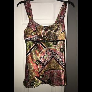Colorful, silk dressy tank top